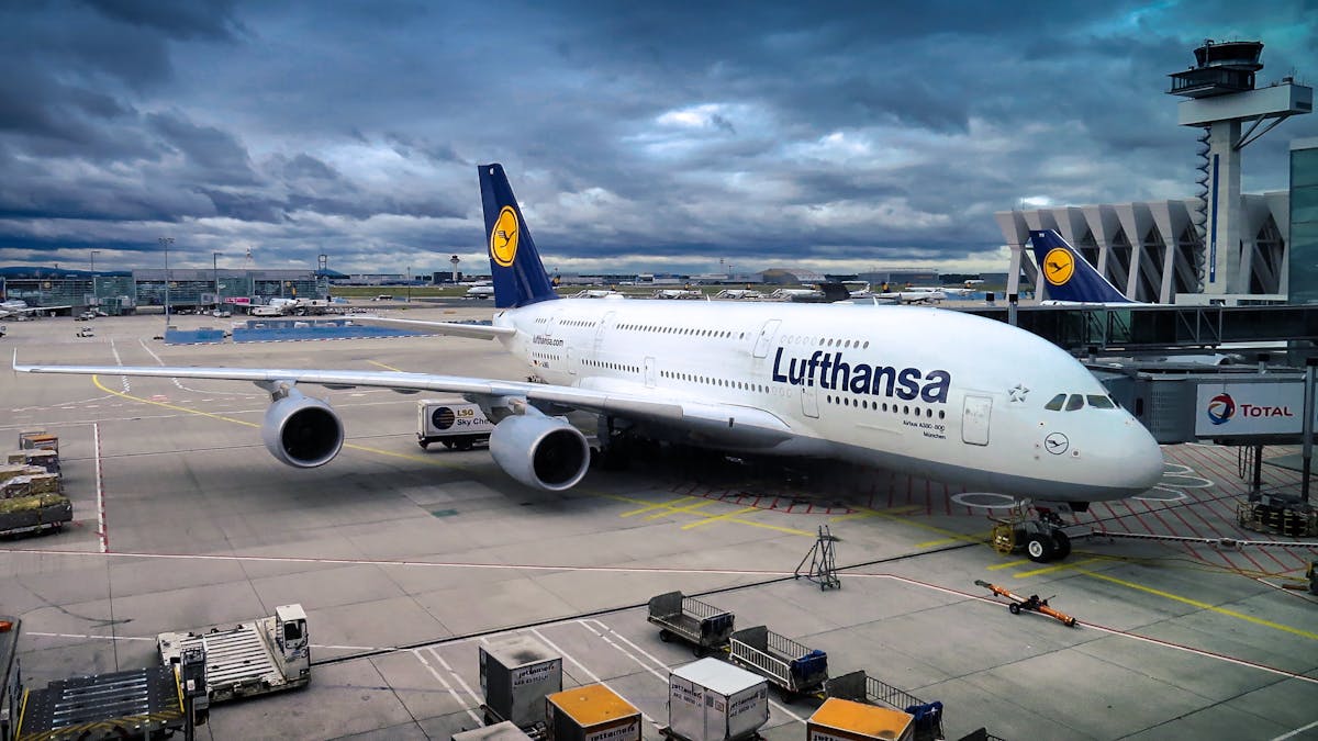 Cargo aircraft at airport gate in daylight
